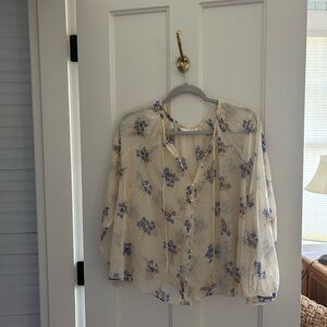 Zara Cream Floral Blouse